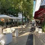 La terrasse de l'Hôtel Elite, à l'Avenue du Midi 6, à Sion.